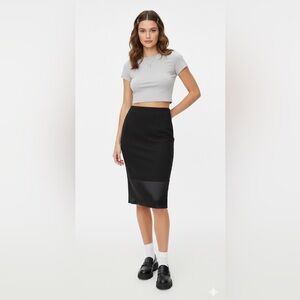L.A.M.B. Gwen Stefani Vintage Black Wool Pencil Skirt Sz 8 Y2K Office Cocktail